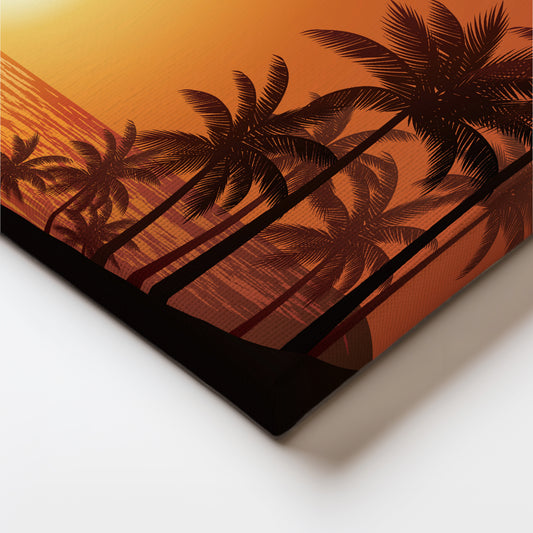 Sunset Silhouettes Canvas Wall Painting