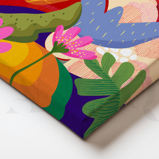 Abstract Botanical Garden Canvas Artwork (Ready to Ship)