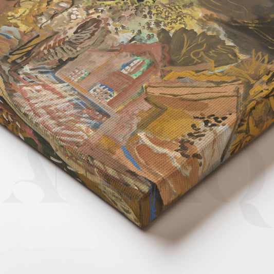 Abstract Countryside Cottage Canvas Artwork