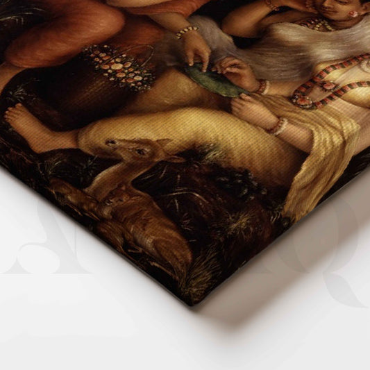 Shakuntala Patra-Lekhan by Raja Ravi Varma Canvas Artwork