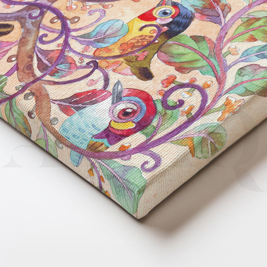 Birds in Blossom Canvas Wall Painting