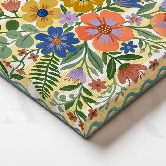 Colourful Wildflower Garden Botanical Floral Canvas Artwork