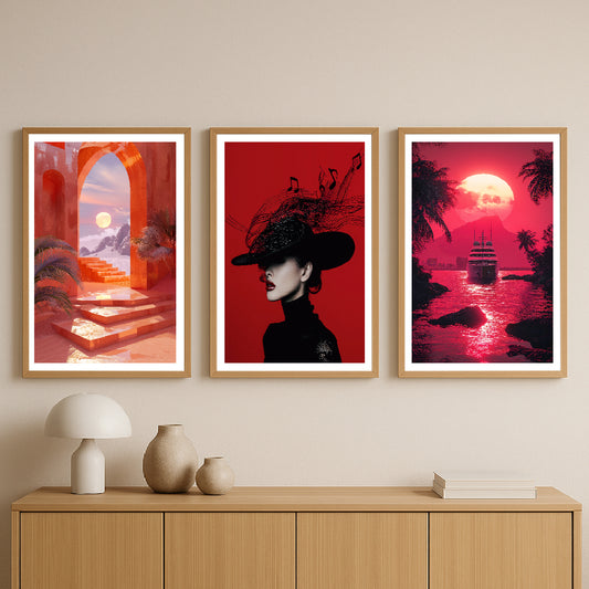 Scarlet Sunset Drama Gallery Walls