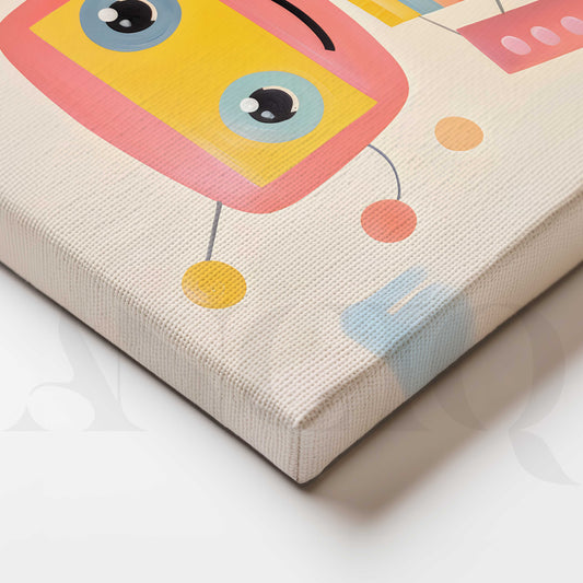 Happy Little Robot Kids Canvas Artwork