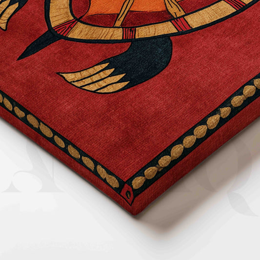 Traditional Turtle Madhubani Folk Canvas Artwork