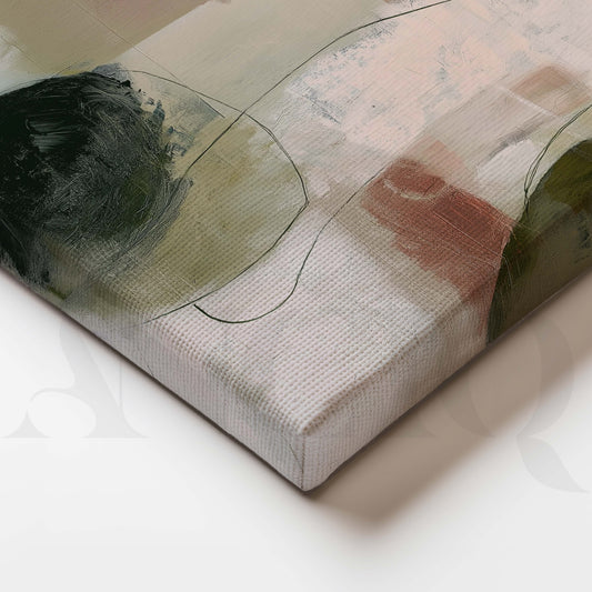 Blush and Sage Abstract Canvas Artwork