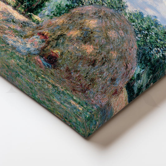 Impressionist Haystack Landscape Canvas Painting for Living Room