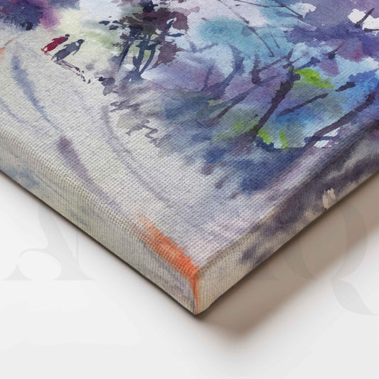 Misty Winter Road Canvas Artwork