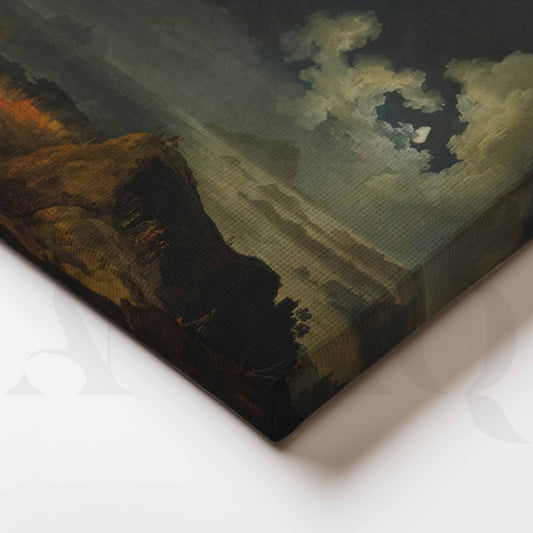 Dramatic Volcano Landscape Canvas Artwork