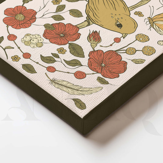 Vintage Bird Botanical Gallery Wall Set of 2