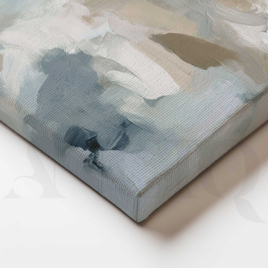 Soft Blue and Beige Abstract Canvas Artwork