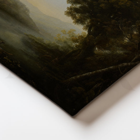 Arcadian River Ruins Canvas Painting for Living Room