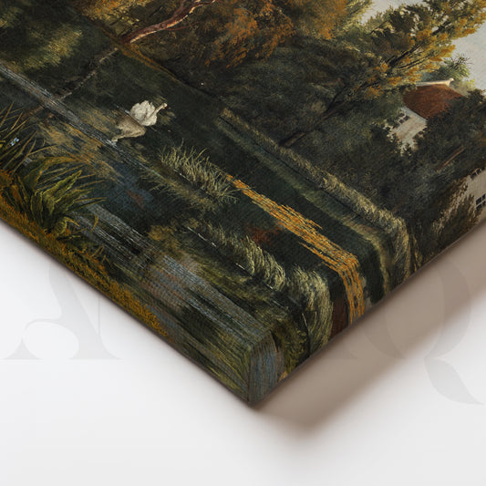 Lakeside Manor Reflection Gallery Wall – Set of 3 Classic European Landscape Artworks - 18 x 24 Inches