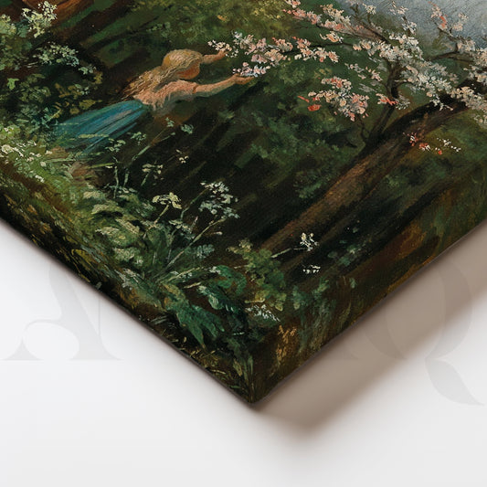 Spring Garden Blossom Canvas Artwork for Entryway Wall