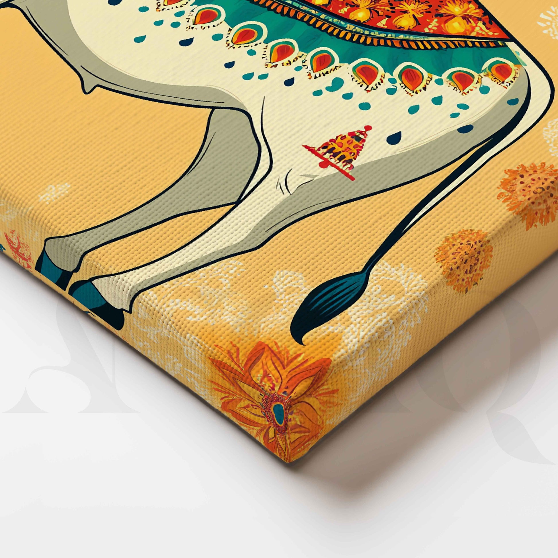 Decorative Sacred Cow Folk Canvas Artwork for Living Room