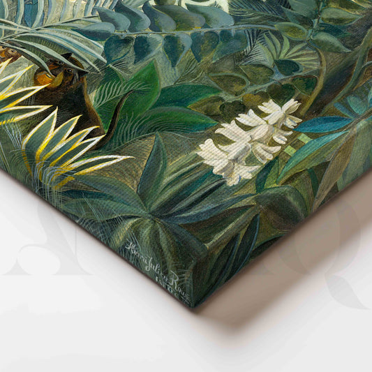 Exotic Jungle with Hidden Tigers Botanical Canvas Artwork