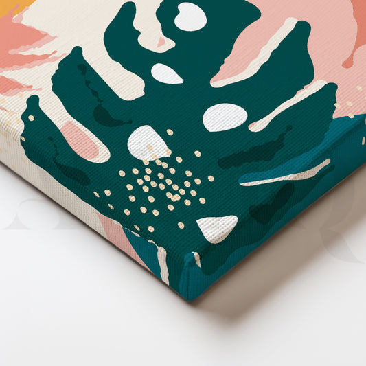 Vibrant Tropical Abstraction with Bold Shapes and Playful Patterns