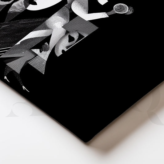 Cubist Noir Ensemble Canvas Artwork (Ready to Ship)
