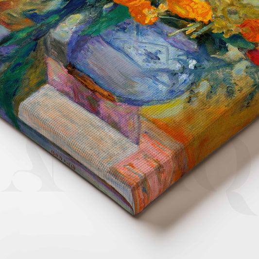 Impressionist Floral Vase Canvas Artwork for Kitchen/Dining Area