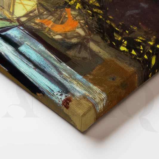 Moody Abstract Cityscape Canvas Artwork