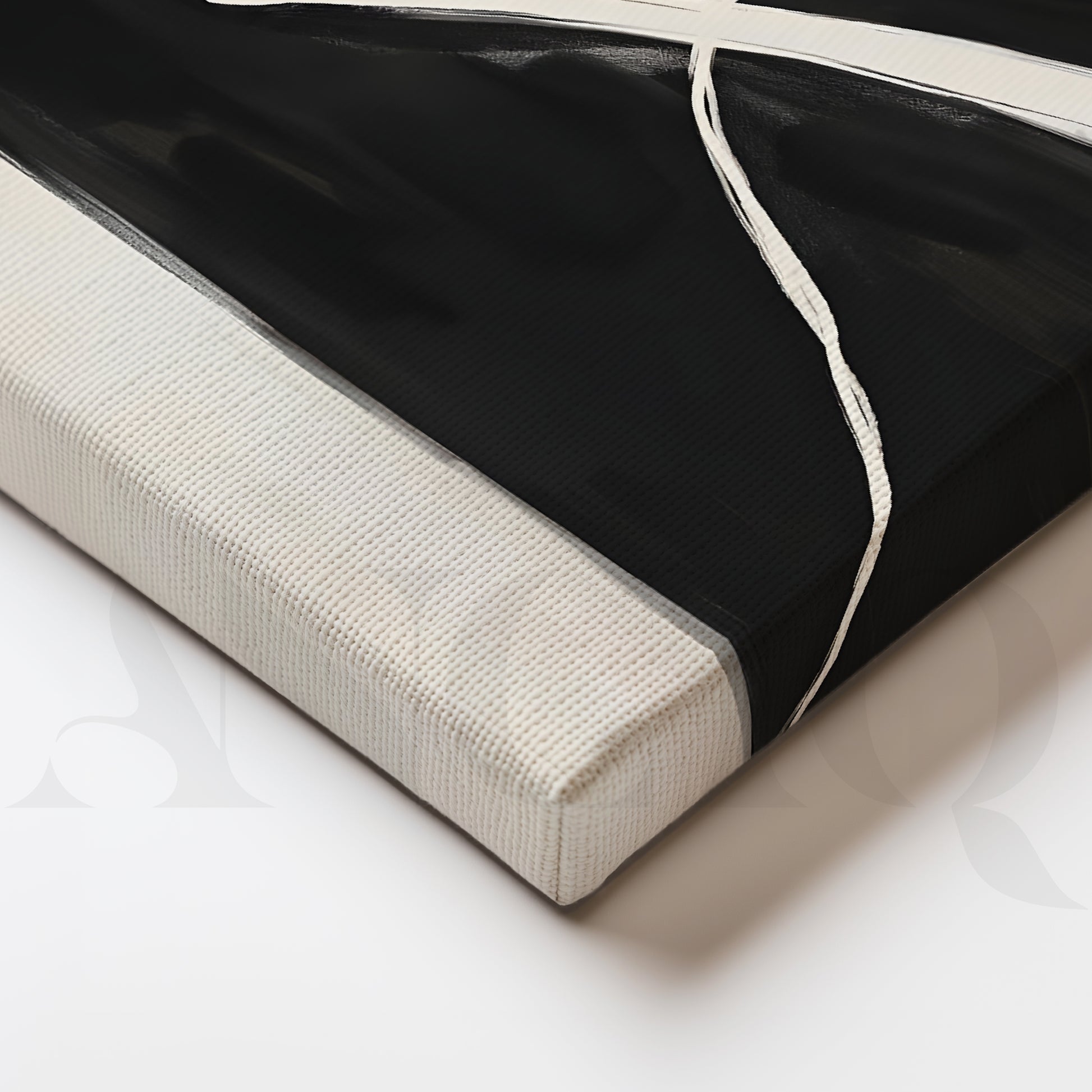 Black and White Abstract Canvas Artwork for Living Room