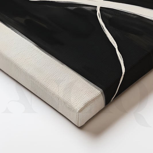 Black and White Abstract Canvas Artwork for Living Room
