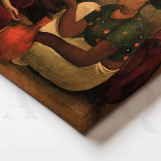 Showing a Quiet Bridal Preparation Scene by Amrita Sher-Gil Canvas Artwork