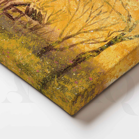 Golden Forest Cottage Canvas Artwork