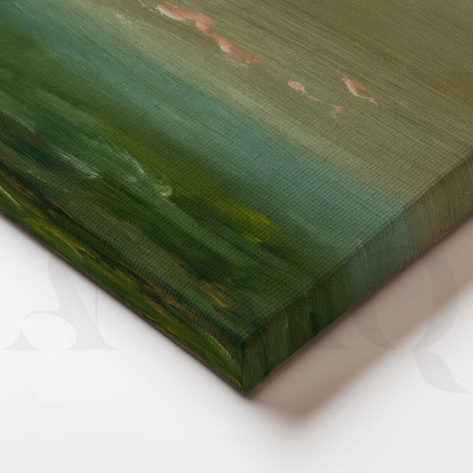 Misty Green Tree Landscape Canvas Artwork