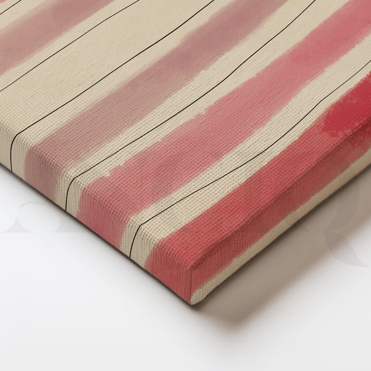 Gentle Curves: A Minimalist Abstract Art of Soft Red Hues