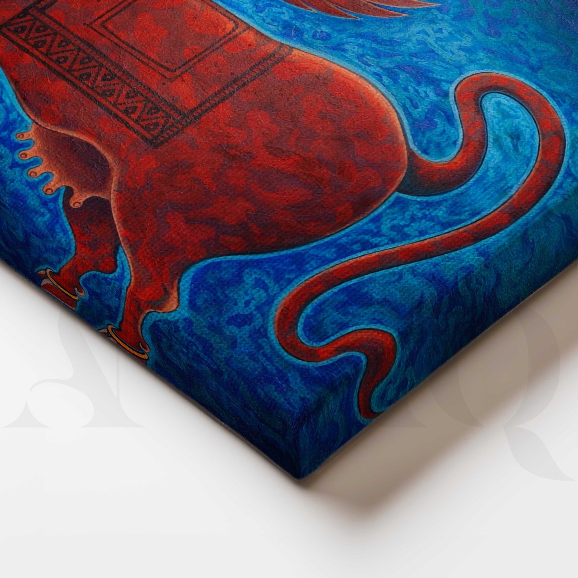 Mythical Winged Bull Canvas Artwork for Living Room