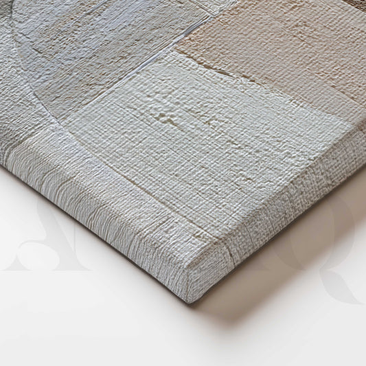 Neutral Textured Abstract Canvas Artwork in Ivory and Taupe Tones