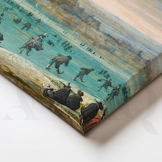 Winter Lakeside Life Gallery Wall – Set of 3 Classical European Landscape Artworks - 18 x 24 Inches for Living Room