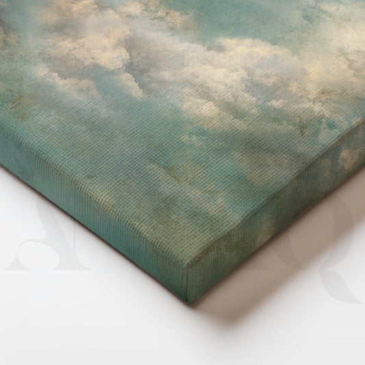 Ethereal Blue Cloudscape Abstract Canvas Artwork