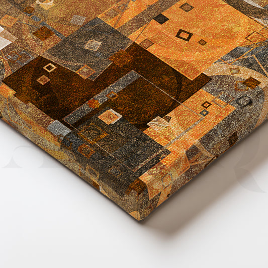 Golden Horizons: Abstract Serenity Canvas Painting