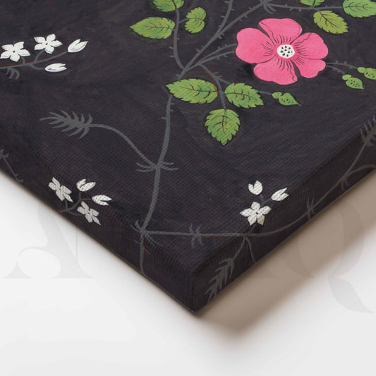Minimal Floral Pattern Canvas Artwork for Living Room