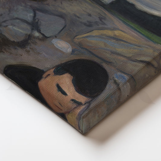 Shoreline Melancholy Canvas Painting for Contemporary Office