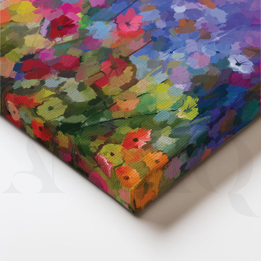 Vibrant Floral Symphony Abstract Canvas Wall Art