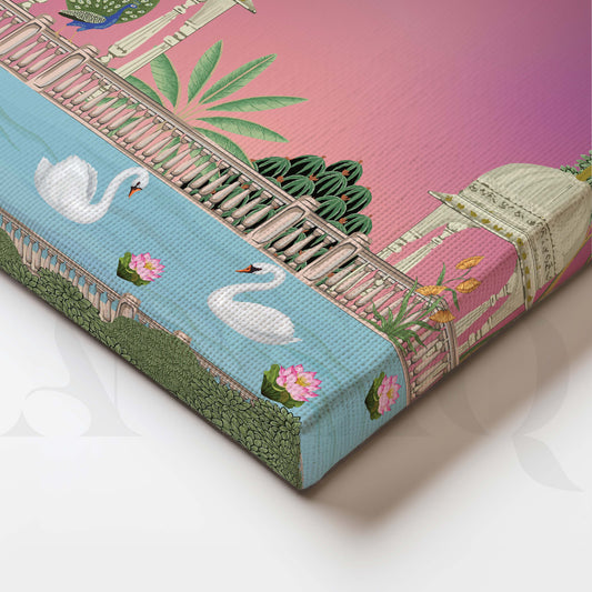 Royal Swan Palace Gallery Wall Canvas Artwork Set of 2