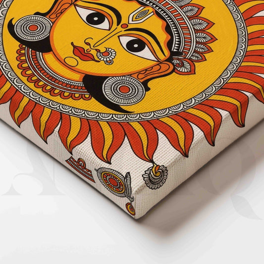 Surya Dev Traditional Madhubani Canvas Artwork