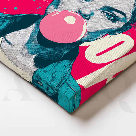 Trendy Bubble Gum Girl Pop Art for Entryway/Hallway
