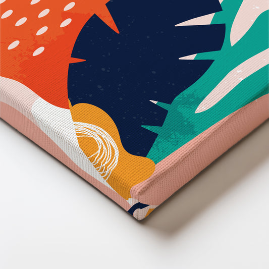 Tropical Dreamscape: Bold Leaves and Playful Patterns Unite