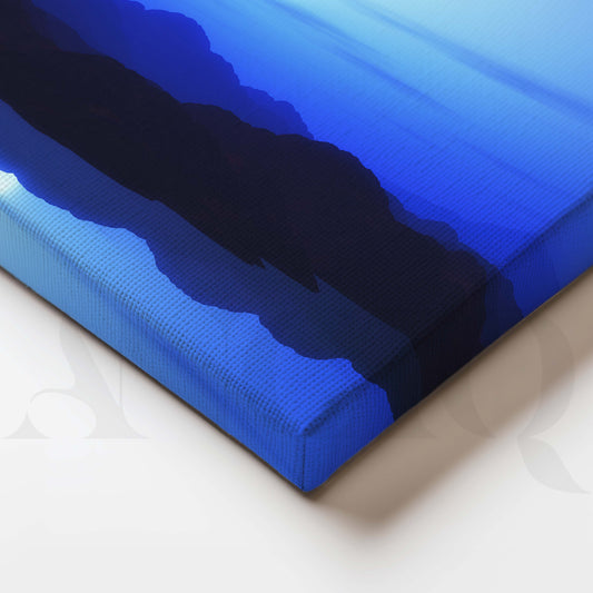 Blue Moon Mountain Lake Canvas Artwork