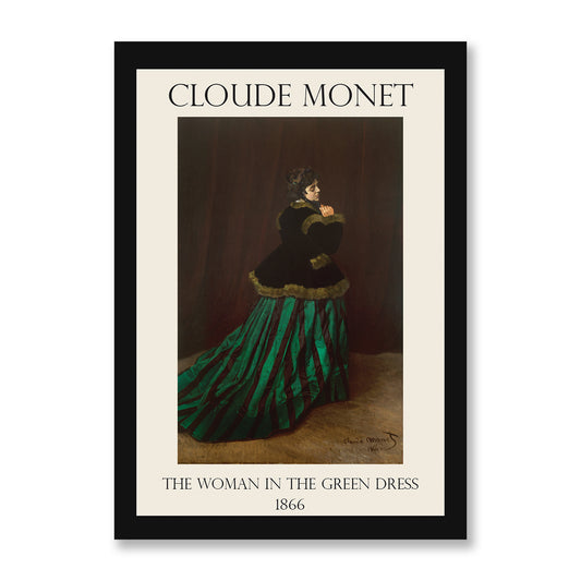 Camille - The Woman in the Green Dress Framed Print Art Canvas Masterpiece By Claude Monet