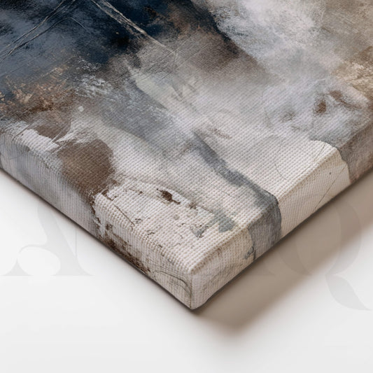 Navy, Grey and Brown Abstract Canvas Artwork