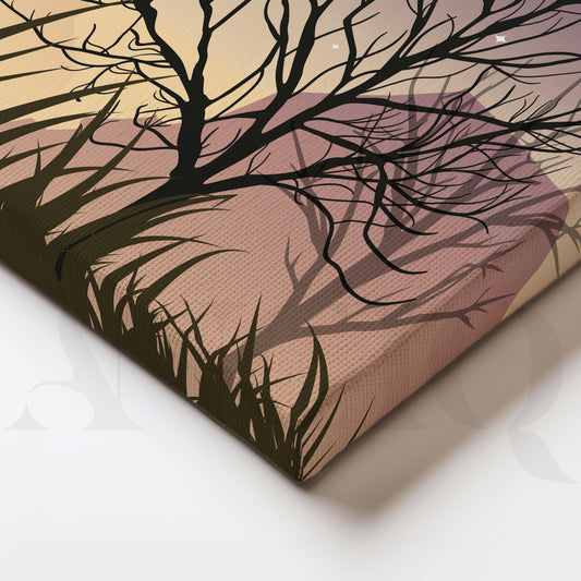 Moonlit Tree Landscape Gallery Wall Artwork Set of 3