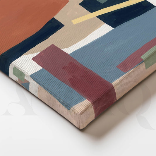 Modern Geometric Colour Blocks Abstract Canvas Artwork