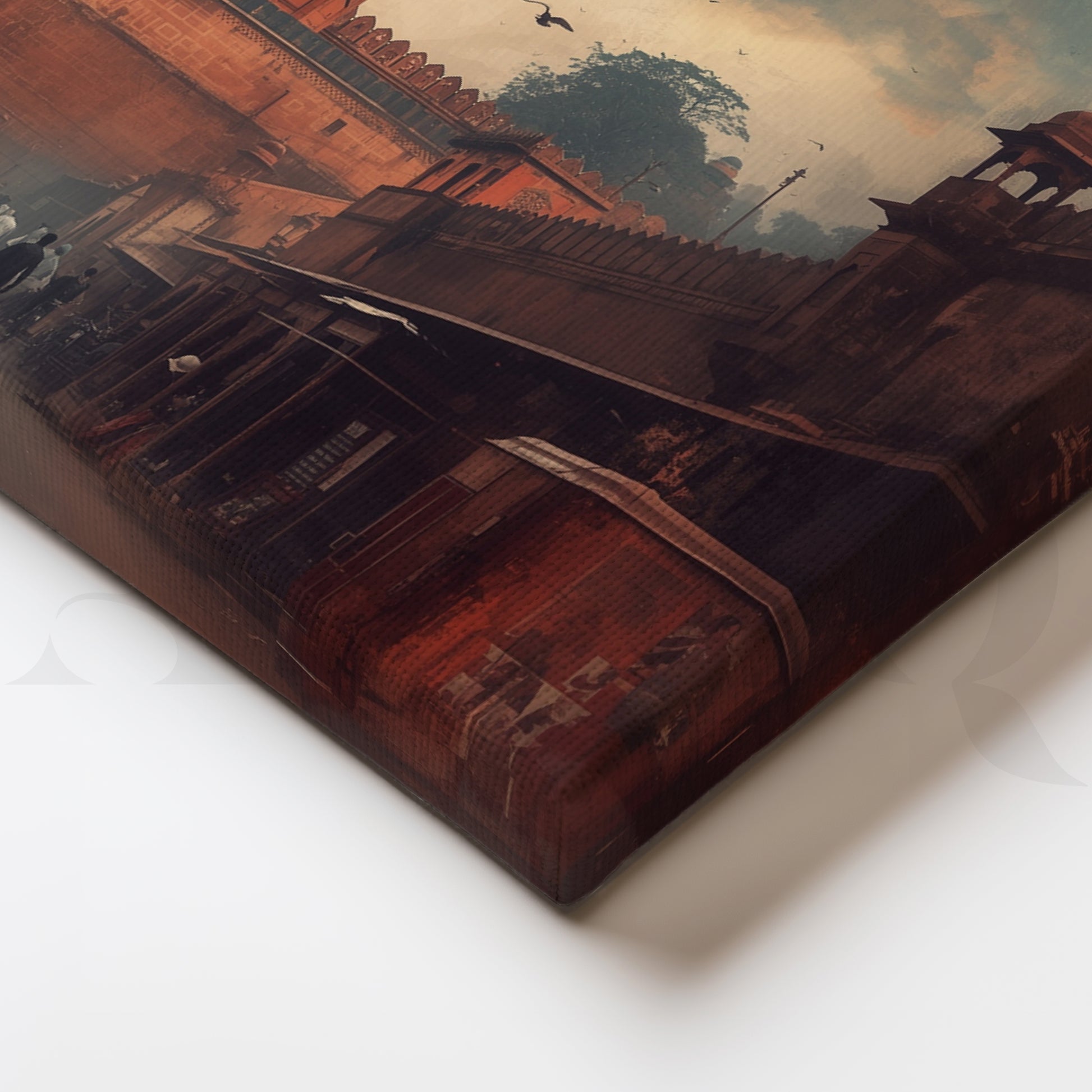 Red Fort Street View Canvas Artwork for Entryway/Hallway