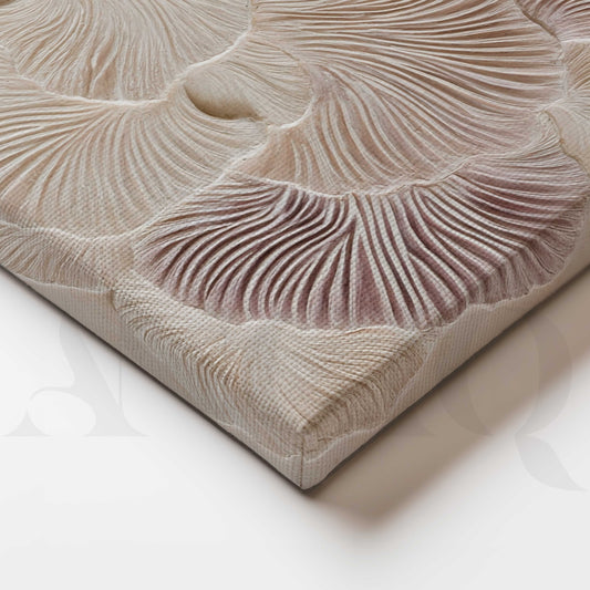 Sculptural Floral Relief Canvas Artwork in Soft Neutral Tones