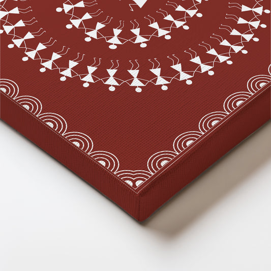 Joyful Dance of Tribal Rhythms Canvas Wall Painting